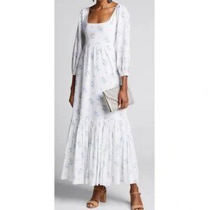 LOVESHACKFANCY White Floral Colby Maxi Dress